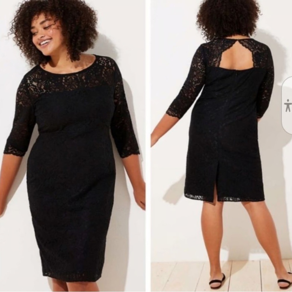 LOFT Plus Size Black Lace Dress NWT size 24